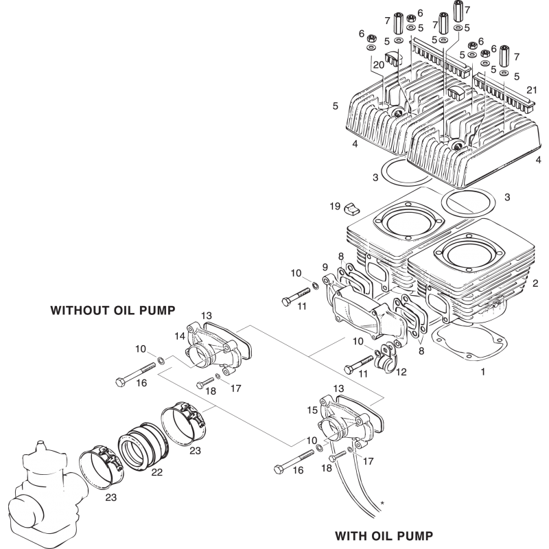 ROTAX 503 UL CDI Cylinder, Single Carb Configuration