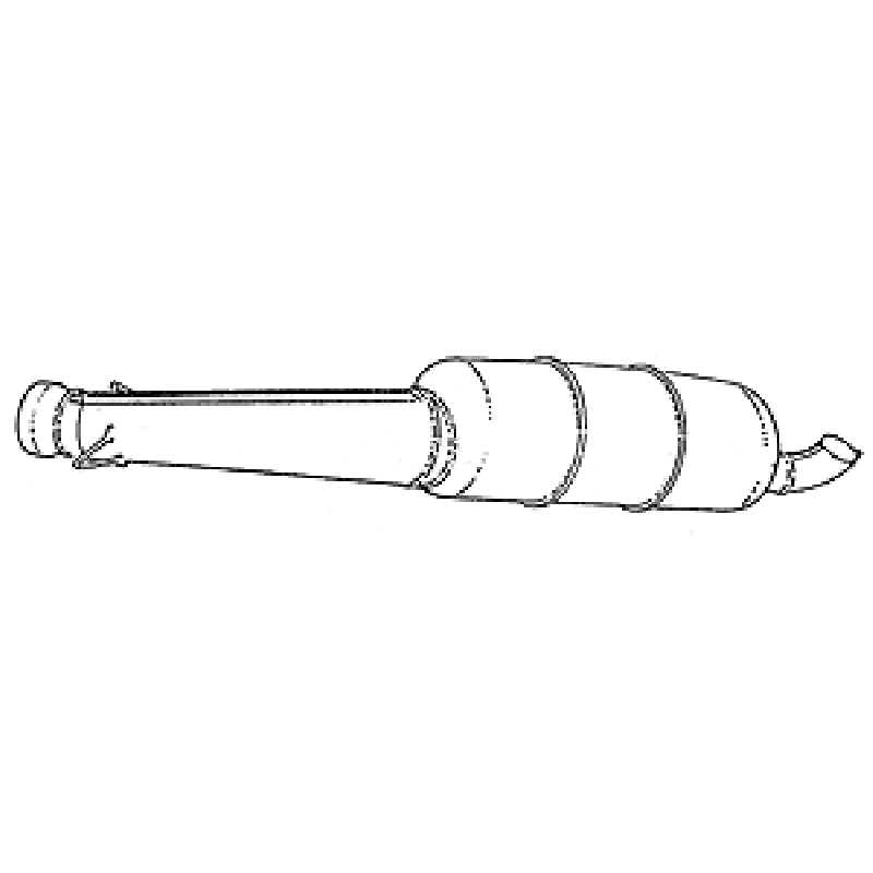 Straight Muffler Assembly, Rotax Engine 532/582. Length 35-1/2"